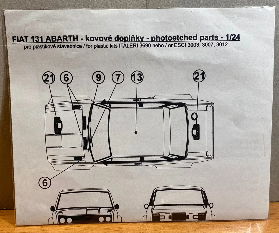 REJI MODEL 1/24 - Ref:1008 - FOTOINCISIONI x FIAT 131 ABARTH - Immagine 1 di 4