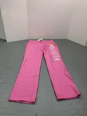Pantalones Hollister para mujer pequeños de vellón rosa con cordón logotipo California Foto 1 de 4