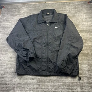 VINTAGE Nike Jacke Herren Large schwarz Full Zip Track Swoosh bestickt - Bild 1 von 11