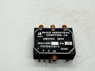 DAICO 100C1089 SP3T RF Switch, SMA, 75CD0178-1, 3-Port, 28V Control, Foto 1 de 4