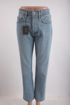 Pantalones de mezclilla para mujer Massimo Dutti EU 38 US 6 azules rectos tiro alto 5051/852 nuevos con etiquetas Foto 1 de 4