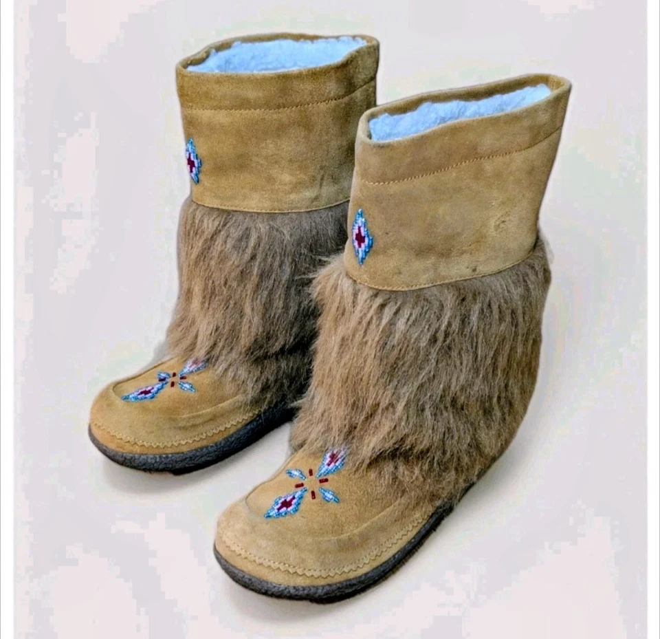 Colin Stuart Cuero Imitación Piel Mocasines Botas Altas Acentos Estrás Marrón 6.5M Foto 1 de 4