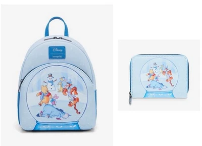 LOUNGEFLY Disney Winnie The Pooh Invierno Patinaje sobre Hielo Cartera y Mini Mochila CONJUNTO Foto 1 de 4