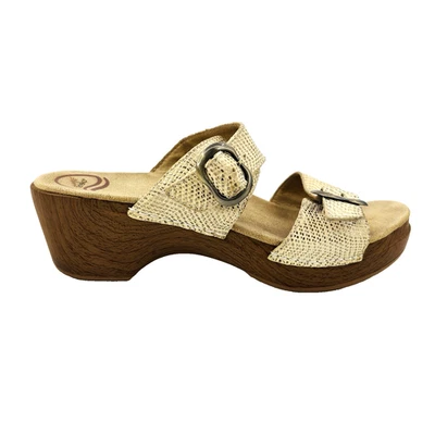 Sandalias Dansko Sophie para mujer 9,5-10 40 plataforma de cuña cuero beige estampado de serpiente Foto 1 de 4