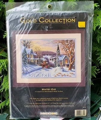 Dimensions WINTRY EVE Gold Collection Cross Stitch Kit 3854 Rare HTF  - Image 1 of 4
