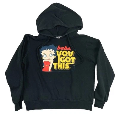 Betty Boop Babe You Got This Retro Años 90 Sudadera con Capucha Mujer Grande L Negra Foto 1 de 4