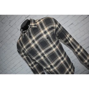 Camisa de vestir de franela American Eagle para hombre talla XL holgada gris a cuadros - Imagen 1 de 5