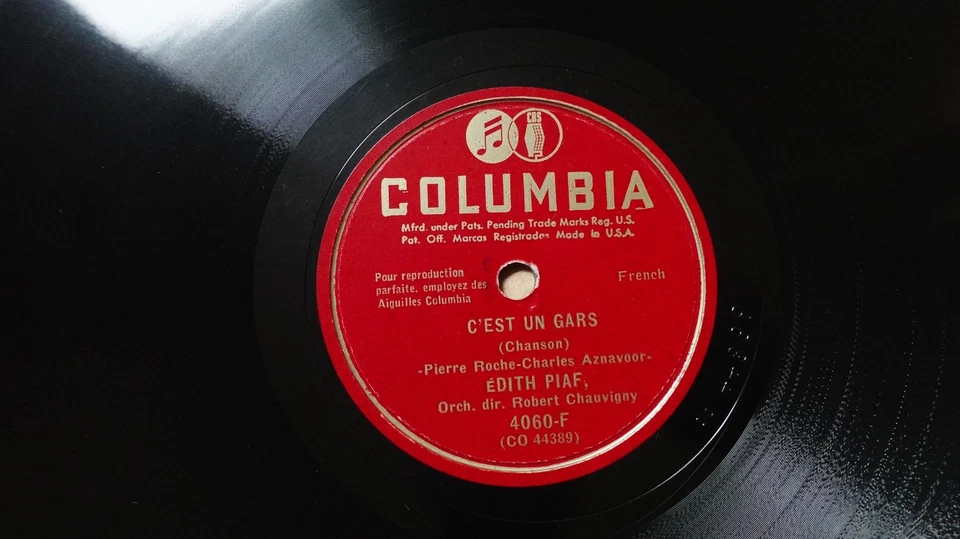 Edith Piaf "C'Est Un Gars/Le Ciel Est Ferme" COLUMBIA 4060-F French 78 - Imagem 1 de 1