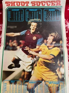 Vintage 1970S BIRMINGHAM CITY / ASTON VILLA CALENDAR POSTER - Picture 1 of 3
