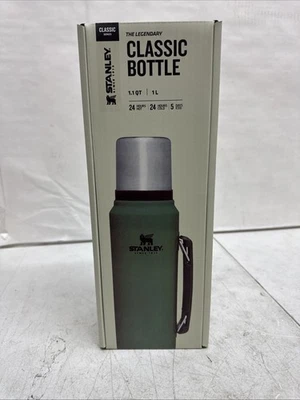 Stanley Heritage Classic Vacuum Bottle with Handle 1.1 Qt | Wide Mouth W/Leakpro