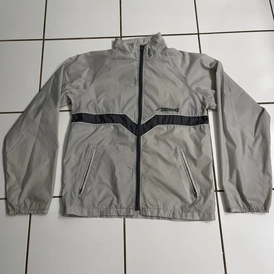 Chaqueta de Correr Brooks S Gris Negra Cremallera Completa Nylon Cortavientos De Colección Taiwán Foto 1 de 4