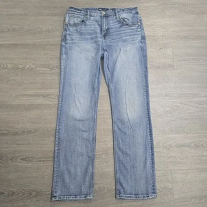 BKE Buckle Tyler Stretch Jeans Whiskering Blau Denim Straight Leg Herren 36x34 - Bild 1 von 16