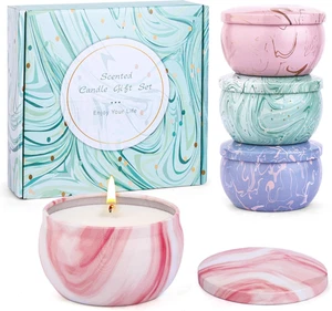 Candele Profumate Set per Donne, Regalo Di Natale, 4 Packs Candele Profumate Con - Foto 1 di 12