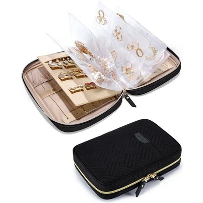Jewelry Travel Organizer Case Jewelry Storage Book Ring Binder Pouch Bagnew - Image 1 of 4