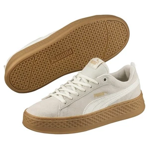 PUMA Smash Platform Suede Women's Trainers Sportstyle Core Adults Beige - Picture 1 of 19