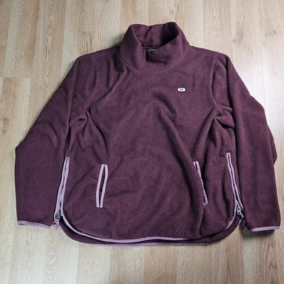 Abercrombie & Fitch толстовка женщин XL темно-бордовый водолазка логотип флисовый пуловер - Изображение 1 из 4