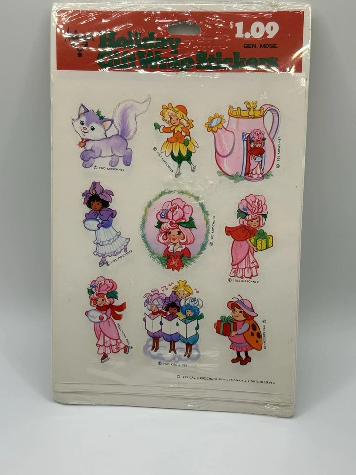 Pegatinas vintage de pétalos de rosa nuevas en paquete sello navideño 1983 Foto 1 de 4