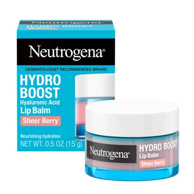 Bálsamo labial de ácido hialurónico Neutrogena Hydro Boost, baya pura, 0,5 oz Foto 1 de 2