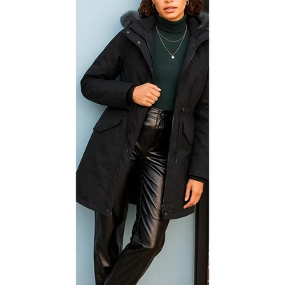 Wilfred Northstar Parka Coat Women's Medium Black Hooded Winter Warm - Image 1 of 4