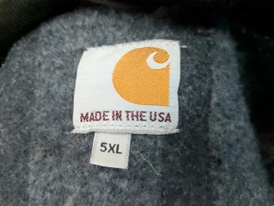 Carhartt 男式全拉链夹克 RN 14806 尺寸 5XL 高美国制造黑色  — 第 1/4 张图片