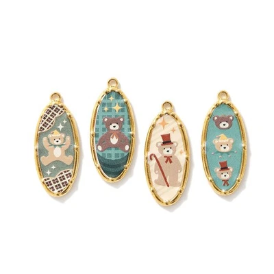 Lote de 10 piezas Coloridos Esmaltes Osos Dijes Colgante Chapado en Oro 18k Acero Inoxidable Foto 1 de 4