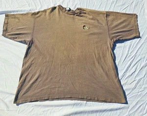Vintage No Fear Gear besticktes T-Shirt Erwachsene XL braun Gofl Ball & Loch Flagge - Bild 1 von 10