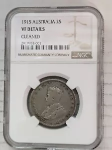 1915 Australia 1 Florin (2 Shillings) 92.5% Silver NGC VF Details KM#27 2S - Picture 1 of 2