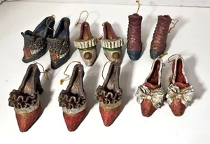 Set Of  11 Vintage-Style High Heel Shoe Ornament Decorations Multicolor Resin  - Picture 1 of 9