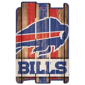 BUFFALO BILLS WOOD FENCE SIGN 11"X17" WALL DECORATION HEAVY DUTY QUALITY NFL - Picture 1 of 1
