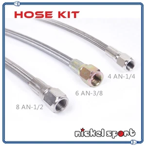 Teflon Braided Hose 6AN AN6 71cm 28" long / O.D. 11mm 7/16" Oil Feed Line Pipe - Picture 1 of 2