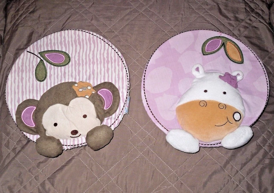 Cocalo Baby Jacama macaco girafa 2 peças pendurar parede redonda berçário roxo - Imagem 1 de 4