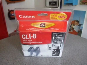 PRINTER INK CANNON CLI-8 value pack GENUINE BLACK NEW IN BOX WW SHIPPING - Afbeelding 1 van 4