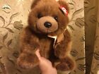 Vintage 1998 Ty Beanie baby Magee Bear/ Large 8" tall/ Fluffy brown with bow tie