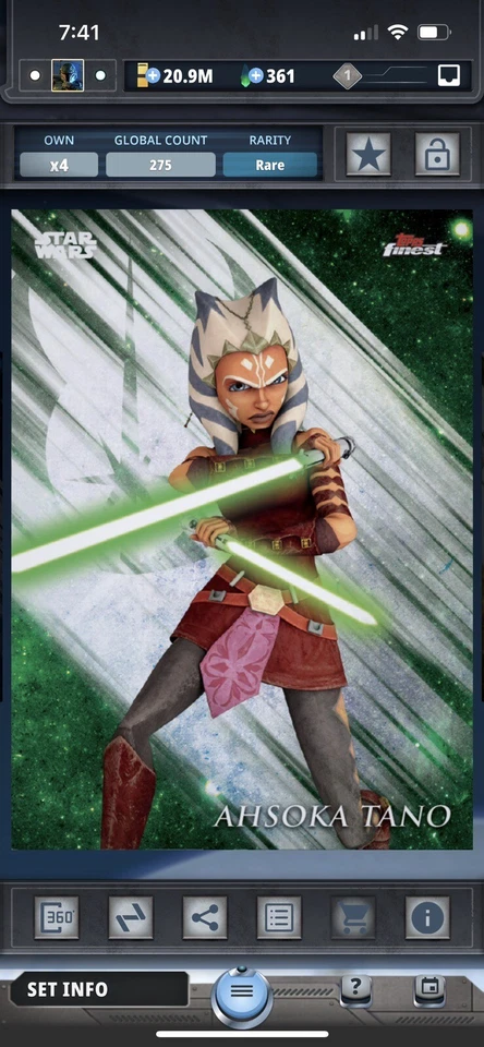 Topps Star Wars Digital Card Trader Topps Finest Ahsoka Tano Insert Award - Image 1 of 1