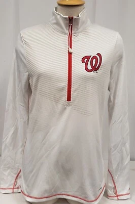 Brand New Women's Majestic MLB Washington Nationals Half-Zip Thermabase Sweater - Image 1 of 3