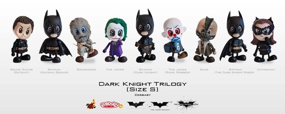Batman The Dark Knight Trilogy Cosbaby 9 Figure Set Hot Toys SH in Stock