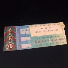 1980 Ticketron Manhattan Transfer Ticket Stub - Temple University Music Festival