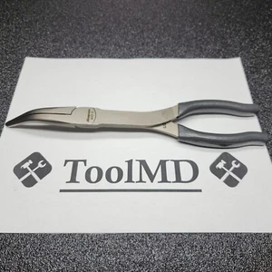 Snap-on Tools NEW DARK TITANIUM 11" Long-Neck 35° Bent Needle Nose Pliers 411CF - Picture 1 of 11