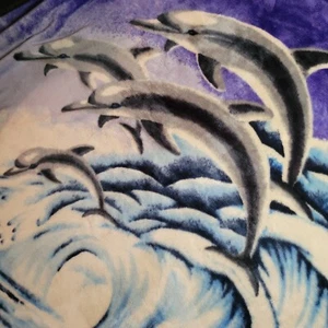 King Size Luxury Mink Blanket Dolphins Super Soft Warm 90" X 85" - Picture 1 of 1