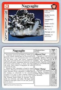 Nagyagite #58.03 - Minerals - Treasures Of The Earth Grolier Card - Picture 1 of 1