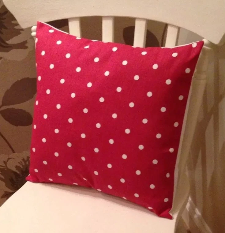 Clarke and Clarke Shabby Chic Red Spot Dotty 16" Christmas Cushion Cover - Image 1 of 1