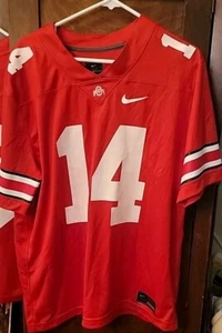 Nike Ohio State Buckeyes Football Jersey #14 CT Barnett OSU Red Mens Size L - Picture 1 of 8