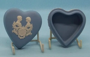 Wedgewood Royal Birth 1982 Charles Diana Blue Mini Heart Box Trinket Jasperware - Picture 1 of 10