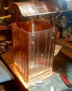 SCHORNSTEINABDECKUNG VERLÄNGERUNG AUS KUPFER BREITE 40x40cm, HÖHE ca 65cm - Bild 1 von 12