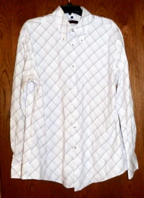 CAMISA DE VESTIR VINTAGE BEN SHERMAN - RETRO PÚRPURA/LAVANDA A CUADROS LS - PARA HOMBRE XL Foto 1 de 2