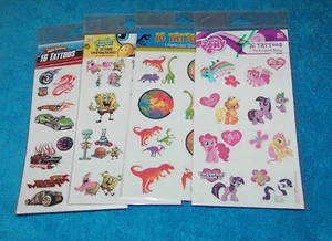FOUR (4) PACKS VARIOUS THEME TEMPORARY TATTOO SQUARES - 64 TOTAL TATTOOS - #4 - Picture 1 of 1