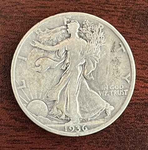 1936 Standing Liberty Half Dollar. Philadelphia Mint. 90% Silver Cover
