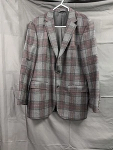 Hugo Boss Colombo Gray Plaid Sport Coat Blazer Mens 40R Wool Cashmere - Picture 1 of 12