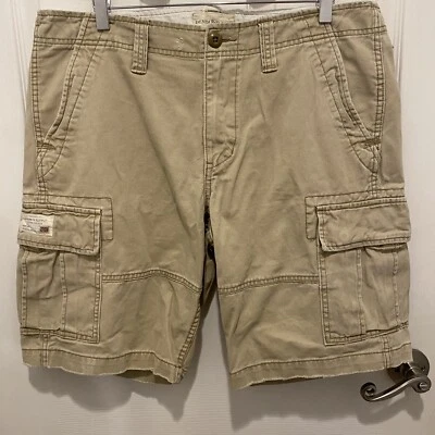 Shorts cargo jeans e suprimentos Ralph Lauren tamanho 34 cáqui USRL difícil de encontrar RL raro - Imagem 1 de 4