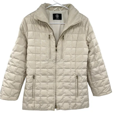 Chaqueta para mujer Bogner talla pequeña plumón de ganso acolchada Goan Thylmann marfil  Foto 1 de 4